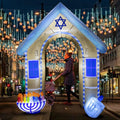 9 ft Hanukkah Inflatable Arch with Menorah and Dreidel, Hanukkah outdoor decoration