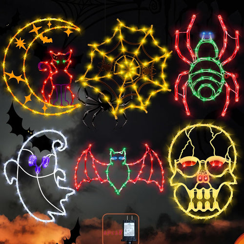 16 in Halloween Window Silhouette Lights, 6 Pack, Halloween outdoor decoration